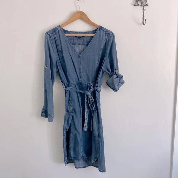 Velvet Heart Dresses | Velvet Heart Denim Cotton Tencel Dress With Tie Size M | Color: Blue | Size: M | Divalli's Closet Velvet Heart Dresses | Velvet Heart Denim Cotton Tencel Dress With Tie Size M | Color: Blue | Size: M | Divalli's Closet